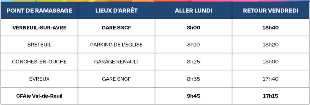 CFAie Tableau horaires transports 2023-2024 - Ligne 2 Verneuil-sur-Avre