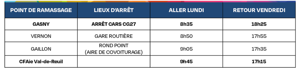 CFAie Tableau horaires transports 2025-2026 - Ligne 6 Gasny - Vernon